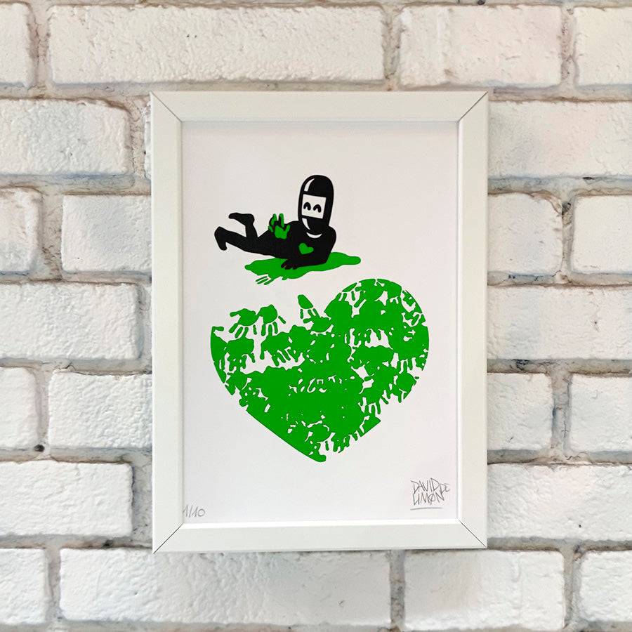 David de Limón - Paint hand heart - -print A4