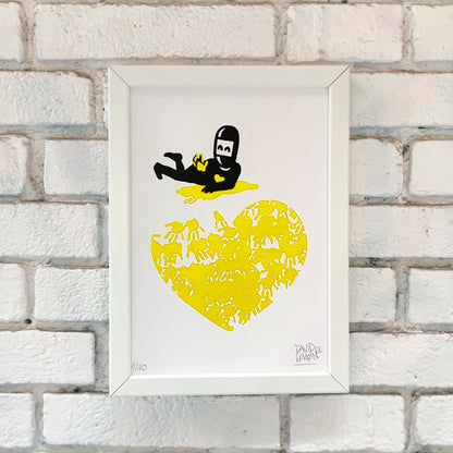 David de Limón - Paint hand heart - -print A4