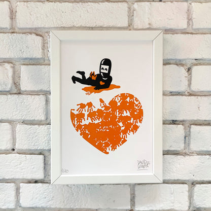 David de Limón - Paint hand heart - -print A4