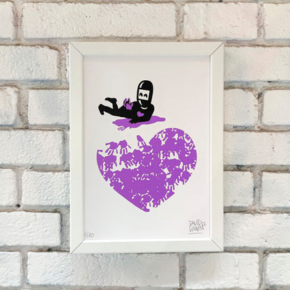 David de Limón - Paint hand heart - -print A4