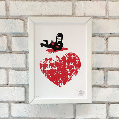 David de Limón - Paint hand heart - -print A4