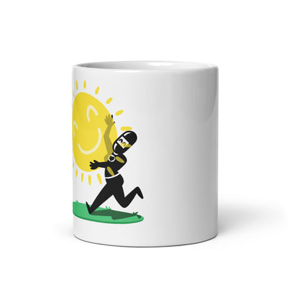 Taza blanca brillante