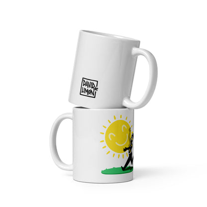 Taza blanca brillante