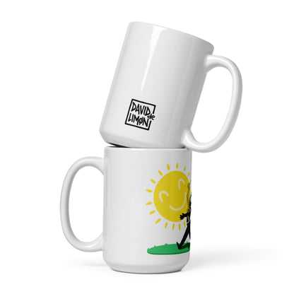 Taza blanca brillante