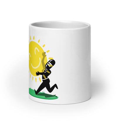 Taza blanca brillante