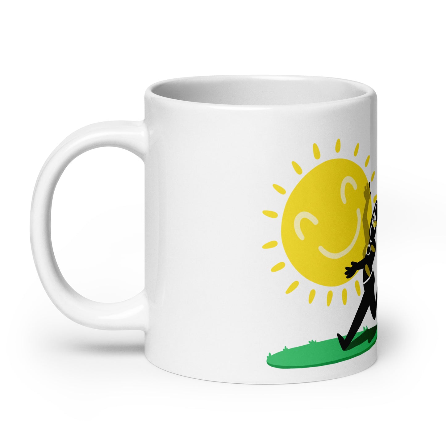 Taza blanca brillante